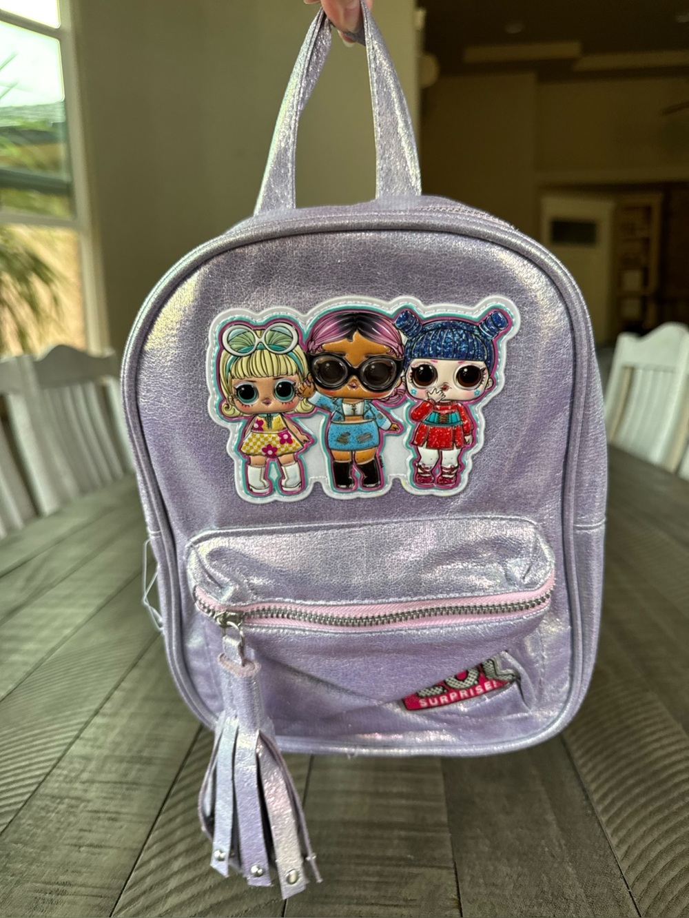 L.O.L. Surprise! Iridescent Lavender Mini Backpack with Tassel (NWOT)